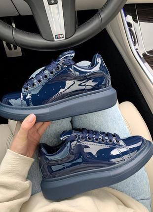 Кросівки alexander mcqueen patent blue кросівки