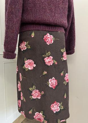 Вельветовая юбка с розами boden p. m4 фото