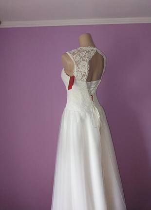 Весільна сукня без рукавів з мереживним верхом сукня на випуск сукня для танців2 фото