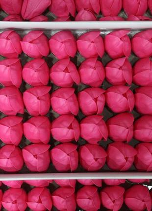 Мильні тюльпани малинові для створення розкішних нев'янучих букетів і композицій з мила1 фото