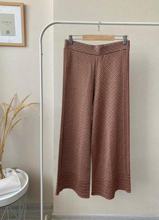 Zara кюлоты с орнаментом штанги клеш
