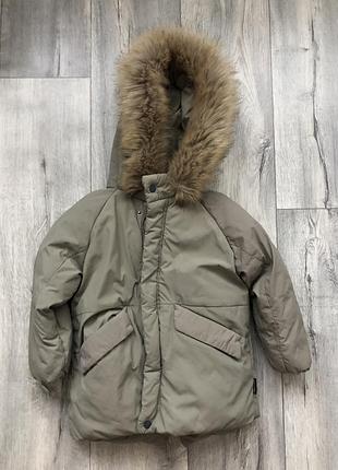 Zara демисезонная куртка зимняя для мальчика хаки 4/5 лет