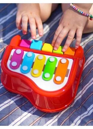Ксилофон-фортепиано технок 8201 детская музыкальная игрушка 2 в 1 развивающая для детей