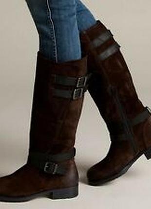 Замшеві чоботи clarks adelia сутінки brown