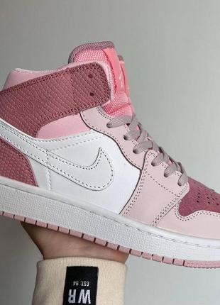 Кросівки найк еір джордан nike air jordan 1 retro pink 2 mid