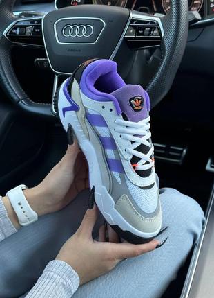 Жіночі кросівки adidas originals niteball ll white grey purple8 фото