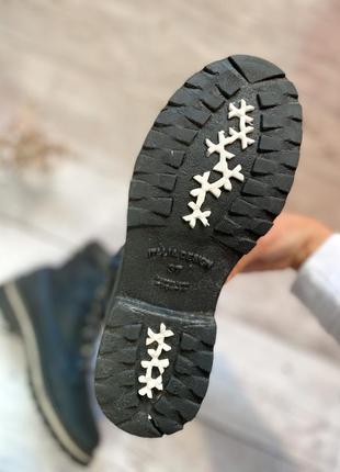 Черевики жіночі зимові timberland чорні, тімберленд, нубук хутро, прошиті шкіра шкіряні6 фото