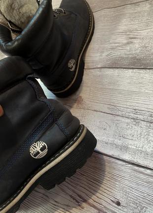 Черевики жіночі зимові timberland чорні, тімберленд, нубук хутро, прошиті шкіра шкіряні4 фото