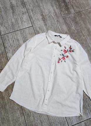 Сорочка вышиванка рубашка вышивка белая свободный крой2 фото