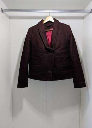 Укороченное пальто цвета вина1 фото