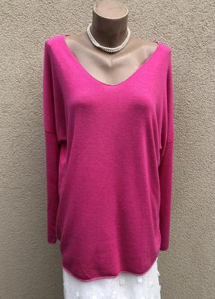 Розовый,малиновый джемпер,вискоза,кофта,лонгслив,пуловер,большой размер2 фото