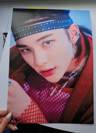 Постер хенджин hyunjin stray kids а3