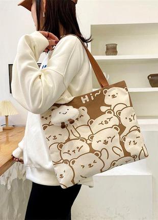 Сумка шоппер мишки