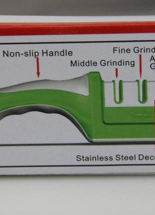 Инструмент для заточки ножей, 3-ступенчатая точилка с ручкой4 фото