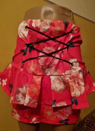 Спідниця яскрава шнурівка