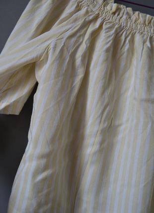 Летний топ блуза с открытыми плечами в полоску6 фото
