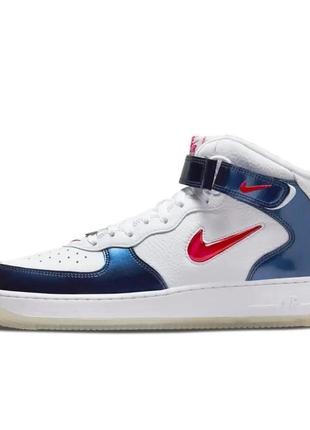 Кросівки nike air force 1 mid qs white blue red