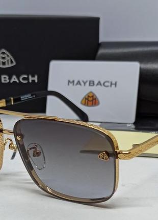 Maybach очки мужские солнцезащитные темно серый градиент в золотом металле