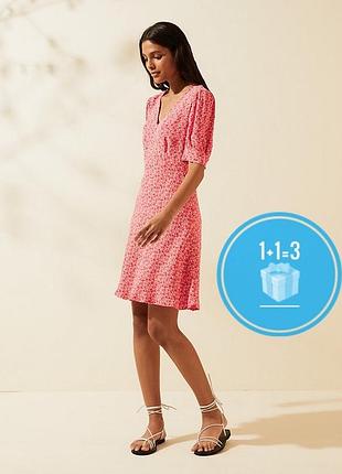 1+1=3🎁 новое! платье в цветочек m&s ghost вискоза