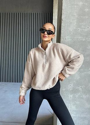 🎨3 цвета! шикарный теплый худи барашек бежевое бежевое худи свитшот теплый теплое