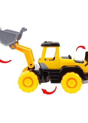 Трактор технок 6887 з ковшем екскаватор повертається велика іграшка дитяча пластикова для дітей4 фото