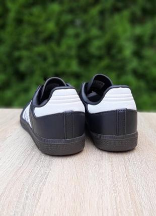 Кроссовки adidas samba черные с белым4 фото