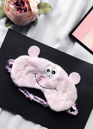 Пушистая плющевая мягкая маска для сна на глаза