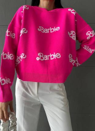 Премиум качество 🔥 свитер с надписью barbie производитель турция 50% шерсти2 фото