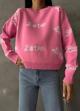 Премиум качество 🔥 свитер с надписью barbie производитель турция 50% шерсти6 фото
