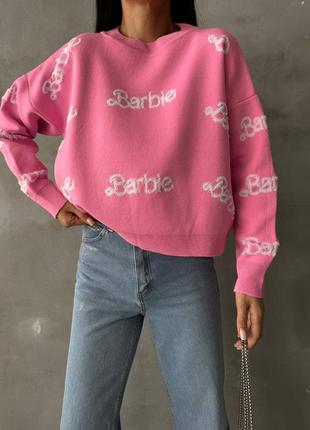 Премиум качество 🔥 свитер с надписью barbie производитель турция 50% шерсти9 фото