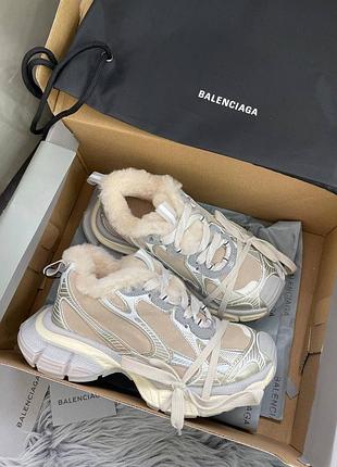 Зимние кроссовки на меху в стиле balenciaga