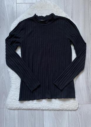 Водолазка рубчик чорна кофта