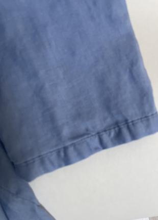 Ніжна блакитна сорочка льон 100%3 фото
