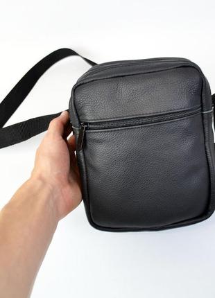 Сумка мессенджер из натуральной кожи, мужская большая сумка на 4 кармана с черной молнией3 фото