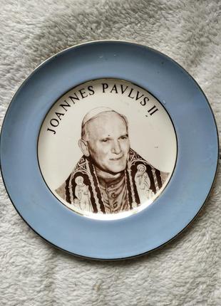 Коллекционная фарфоровая тарелка, иоанн павло 11, 1979 год