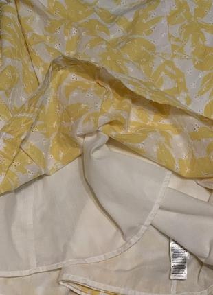 Юбка прошва m&s classic бело- желтый цветочный принт  сезон лето размер 14/ xl6 фото