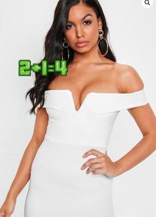 Нарядное молочное платье миди по фигуре parisian collection, размер 42 - 44