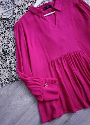 Блуза розовая фуксия вискоза.3 фото