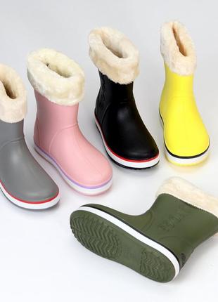 Резиновые сапоги для непогода со съемной чулкой из экомеха