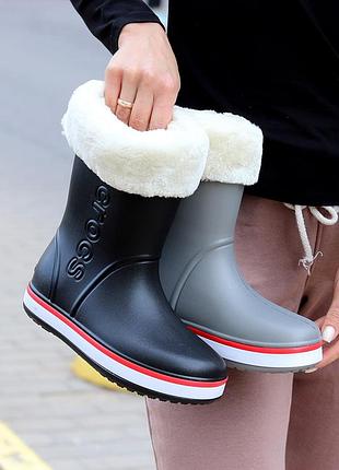 Резиновые сапоги для непогода со съемной чулкой из экомеха