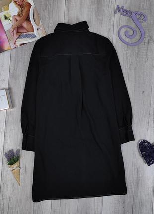 Женское чёрное платье рубашка mango с тремя бантами размер xl6 фото
