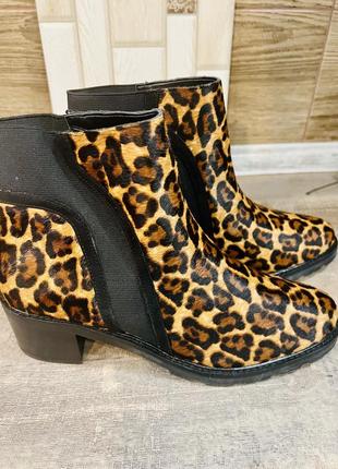 Сromn vintage ботинки с леопардовым принтом