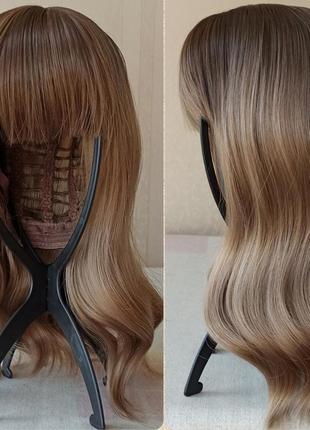 Короткий темный парик, новая, термостойкая, с чёлкой