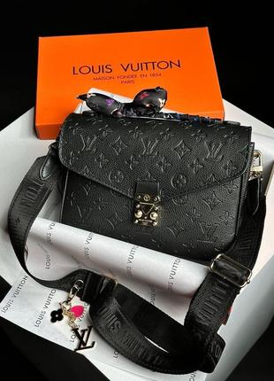 Сумка женская louis vuitton pochette metis new black lv луи витон через плече, клатч