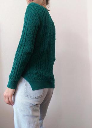 Бавовняний джемпер брендовий светр u.s. polo assn зелений джемпер светр зелений пуловер реглан лонгслів кофта коттон светр5 фото
