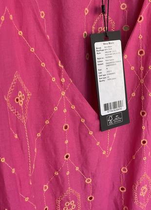 Платье из прошивки, розовое платье с вышивкой от бренда vero moda9 фото