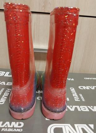 Стильні яскраві  гумові чоботи  для дівчаток3 фото