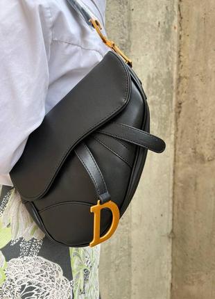 Жіноча сумка dior saddle (black)4 фото