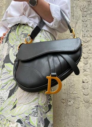 Жіноча сумка dior saddle (black)2 фото