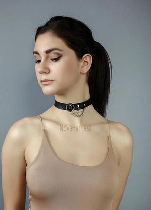 Женский кожаный чокер на шею, из кожи